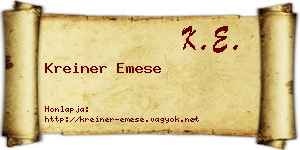 Kreiner Emese névjegykártya