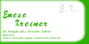 emese kreiner business card